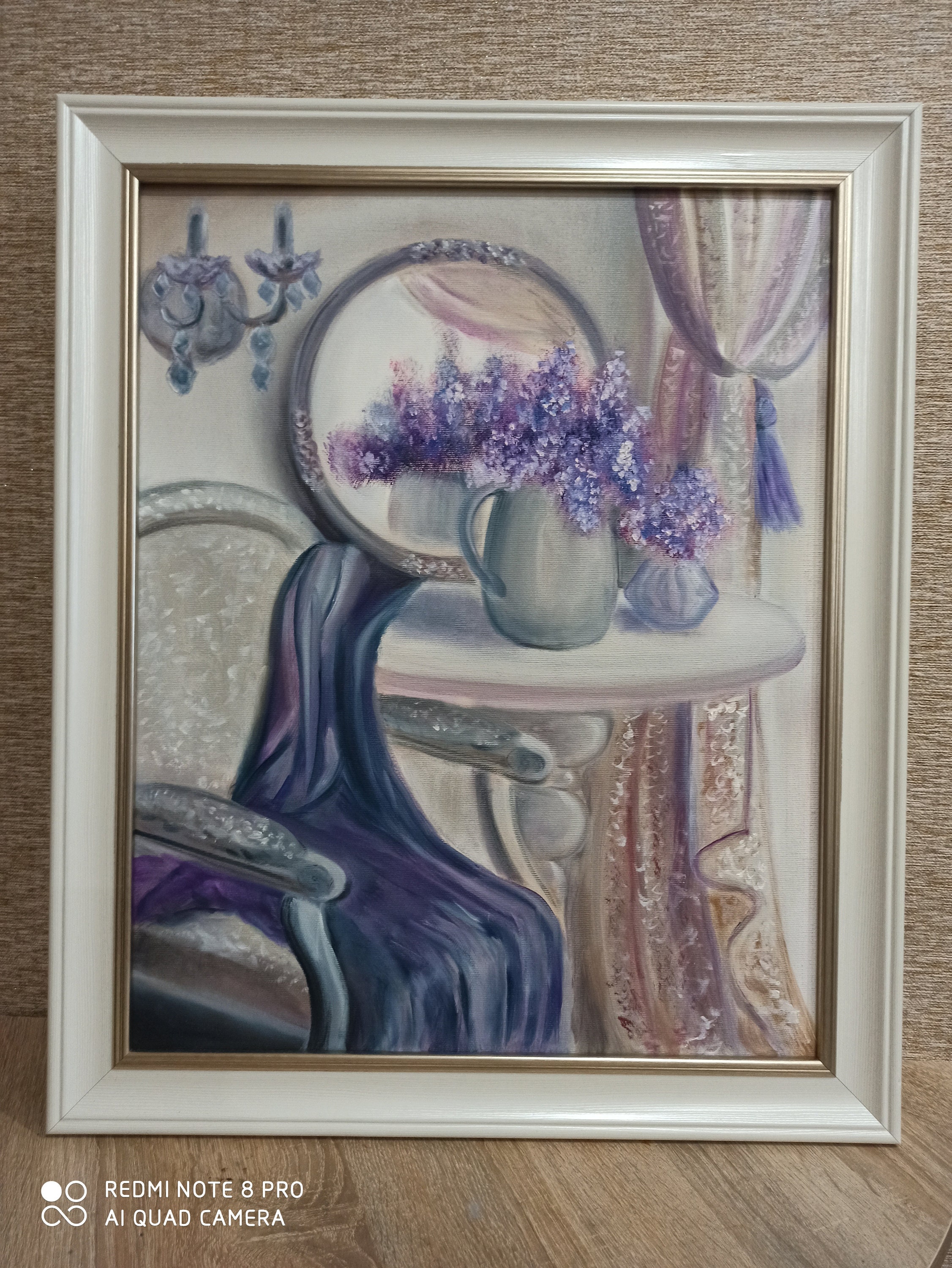 Lila Zimmer schöne Interieur Original Kunst Öl Floral | Etsy