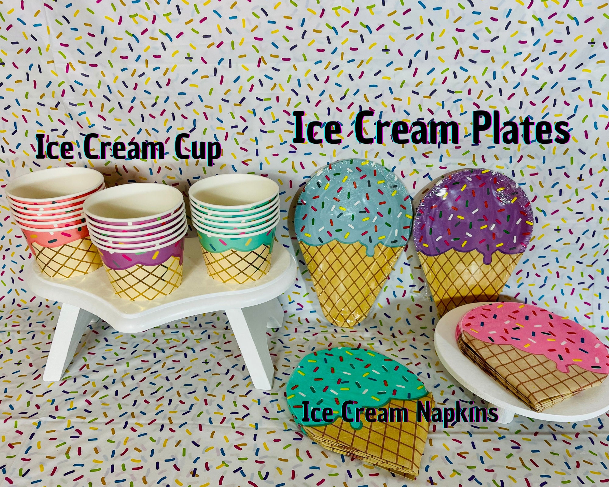 Ice Cream Cups Ice Cream Party Plates Ice Cream Napkins Ice Cream Birthday Ice Cream Party Party Favors Party Decorations