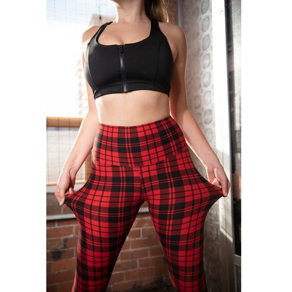 Red Plaid Leggings 