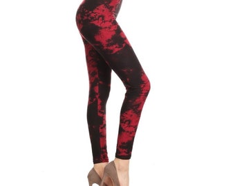 Red Black Leggings