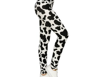 Cow Print Leggings - Etsy