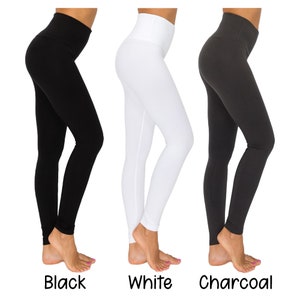 Feathers Women's Plus Size Fleece Leggings, 5-Pack 