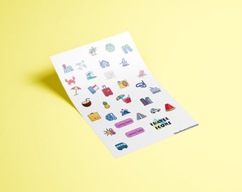 Pegatinas con iconos de viajes