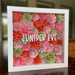 Personalized Name Flower Shadow Box