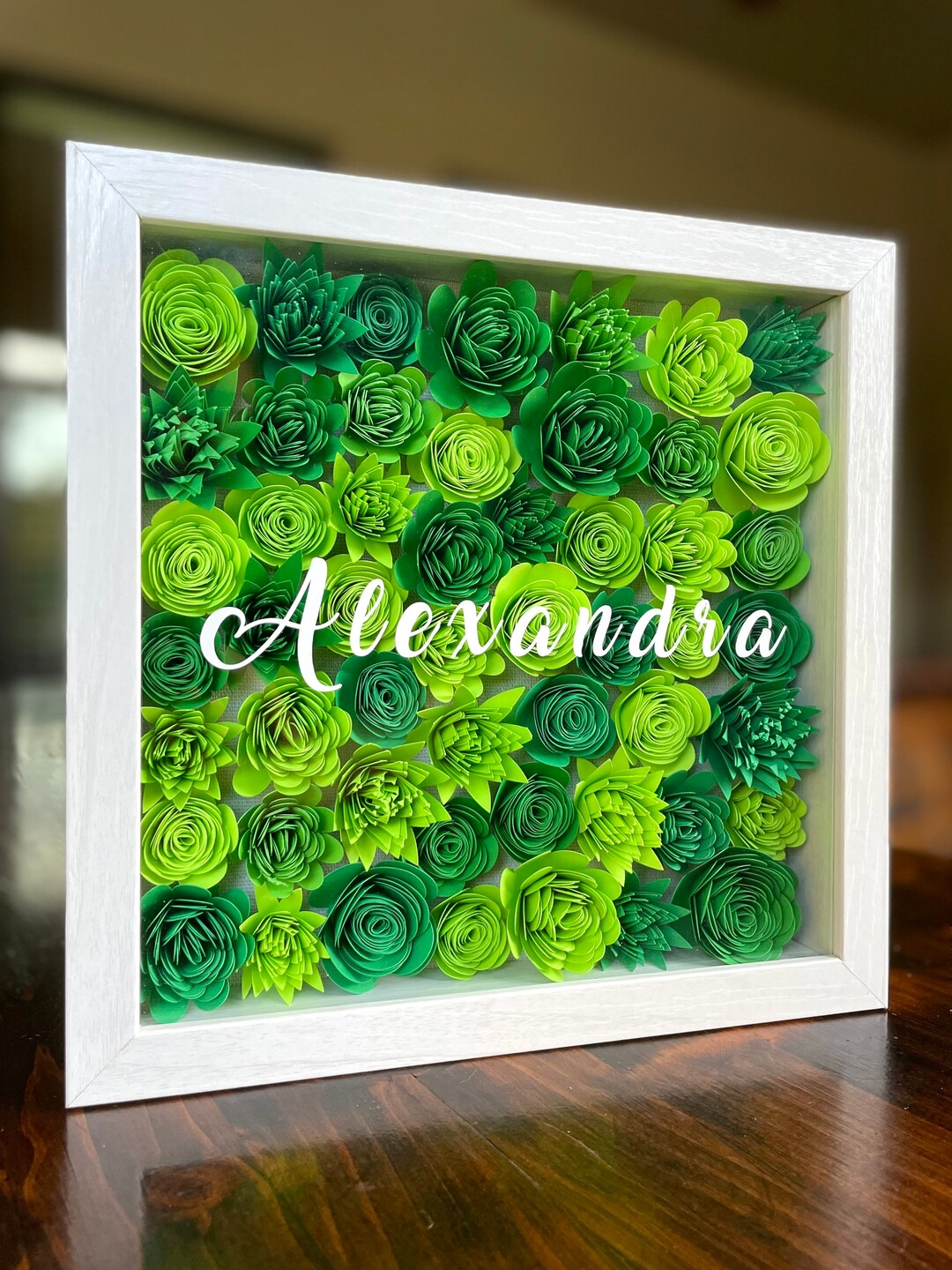 Personalized Name Flower Shadow Box - Etsy
