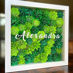 Personalized Name Flower Shadow Box