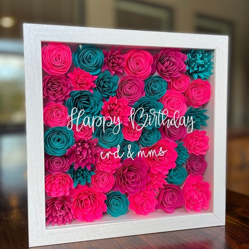 Customizable Flower Shadow Box Etsy
