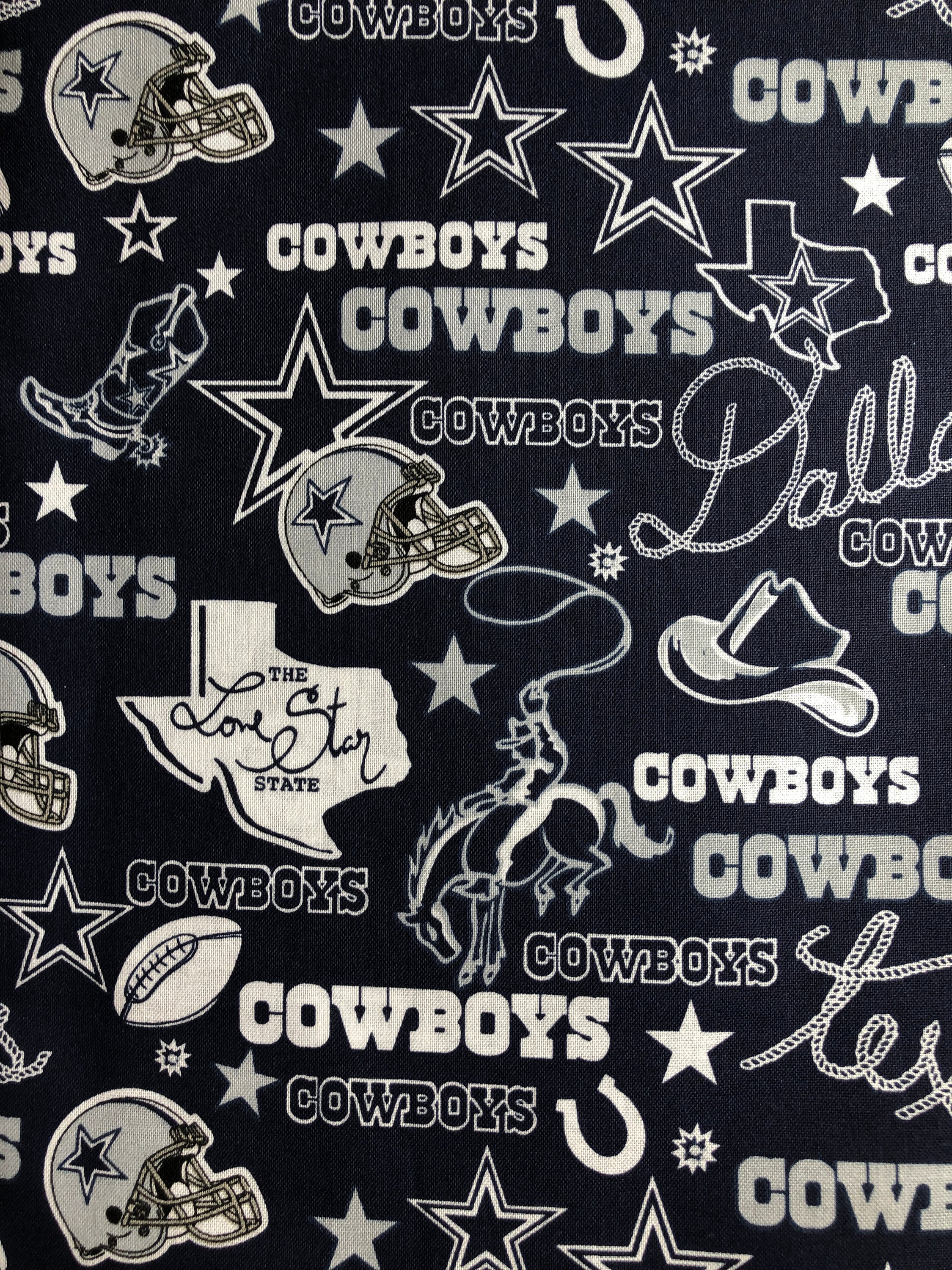 Dallas Cowboys Cotton Fabric by the Yard Etsy