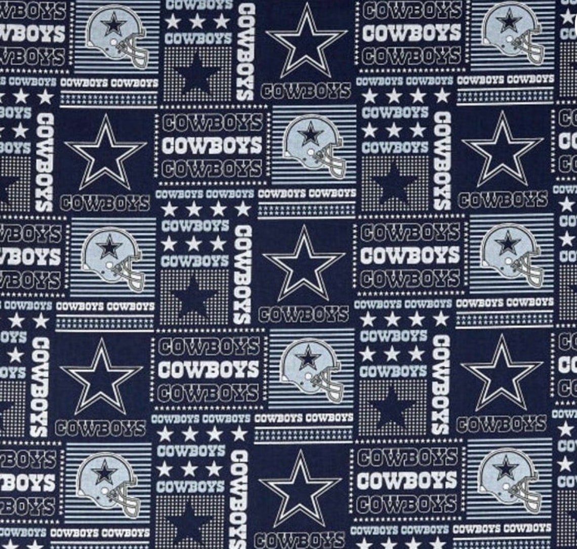 Dallas Cowboys Patchwork Cotton Fabric by the Yard Etsy