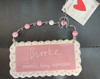 Sandra Magsamen “Brooke” Ceramic Name Ornament, Tag, Wall/Door Decor