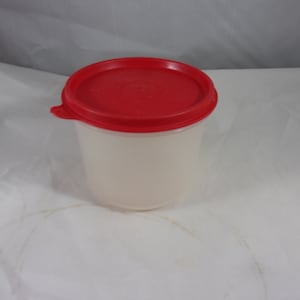 Tupperware Round Container with Red Lid