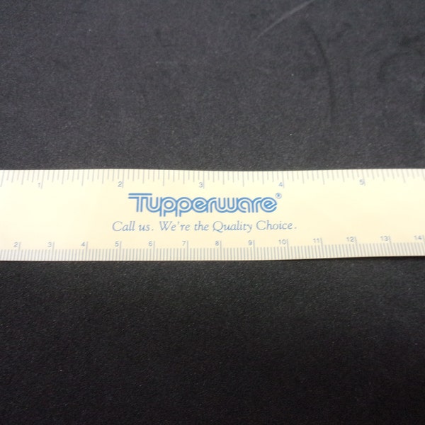 Vintage Tupperware Advertising Ruler 6" 51CM Thin Plastic Ruler