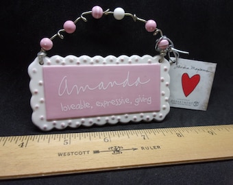 Sandra Magsamen &quot;Amanda&quot; Ceramic Name Tag/Wall/Door Decor, Crafting