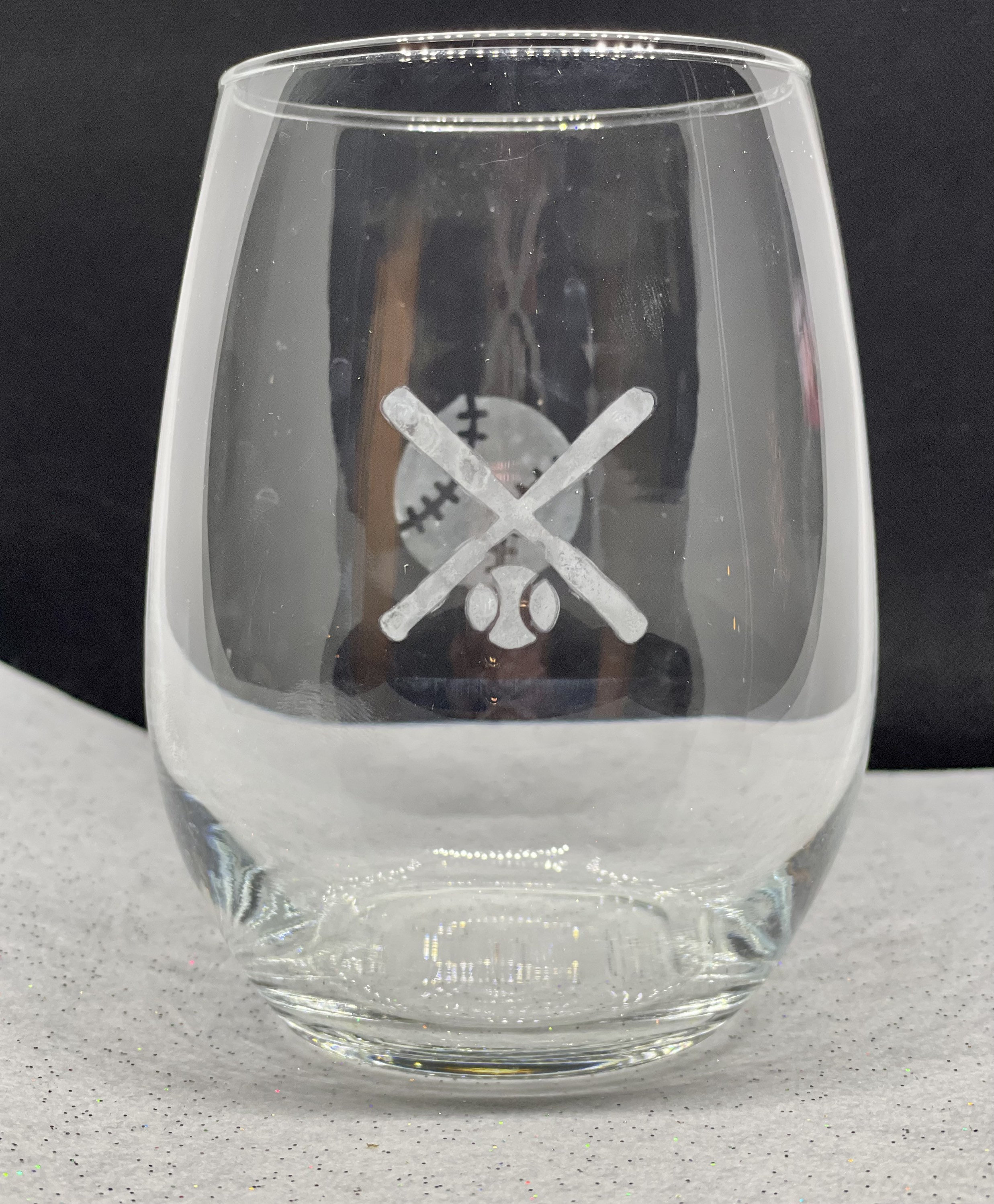 Stemless Baseball Themed Baseball & Bat Wine Glass Etsy
