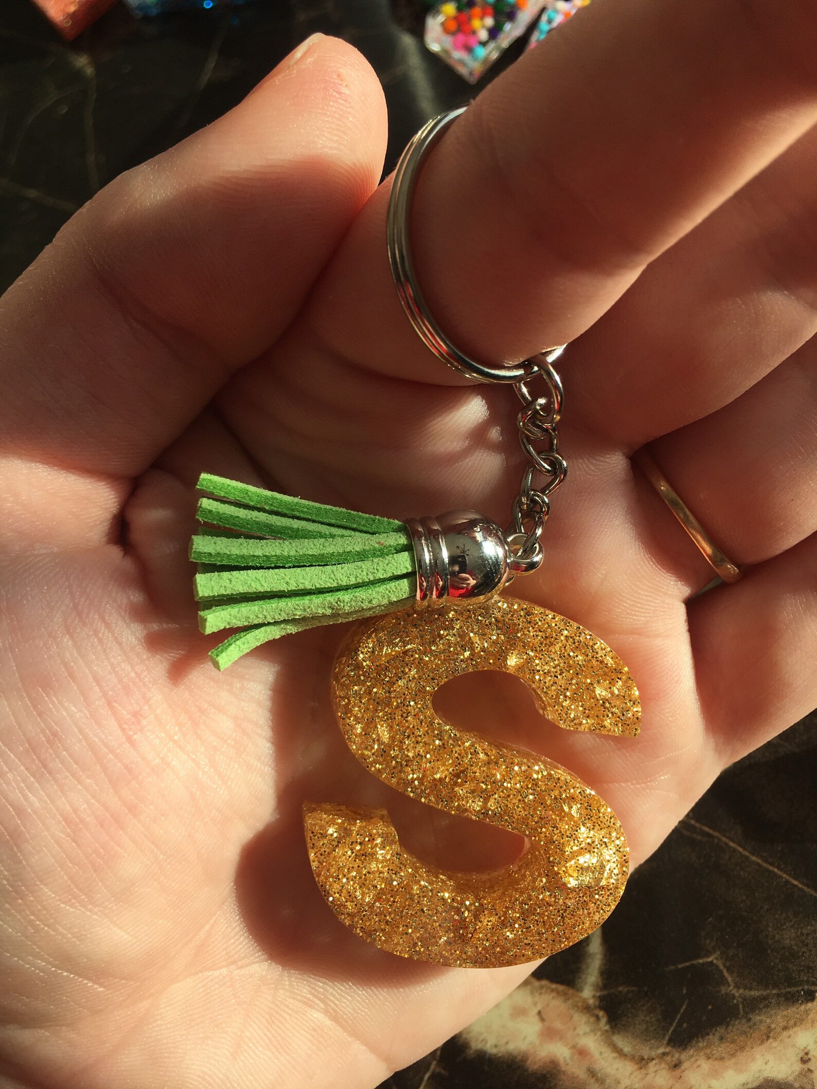 Glitter keychain Etsy