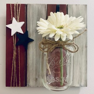Americana Hanging Mason Jar