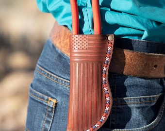 Estuche/funda de cuero con bandera estadounidense para alicates Knipex Cobra de 7,25 pulgadas