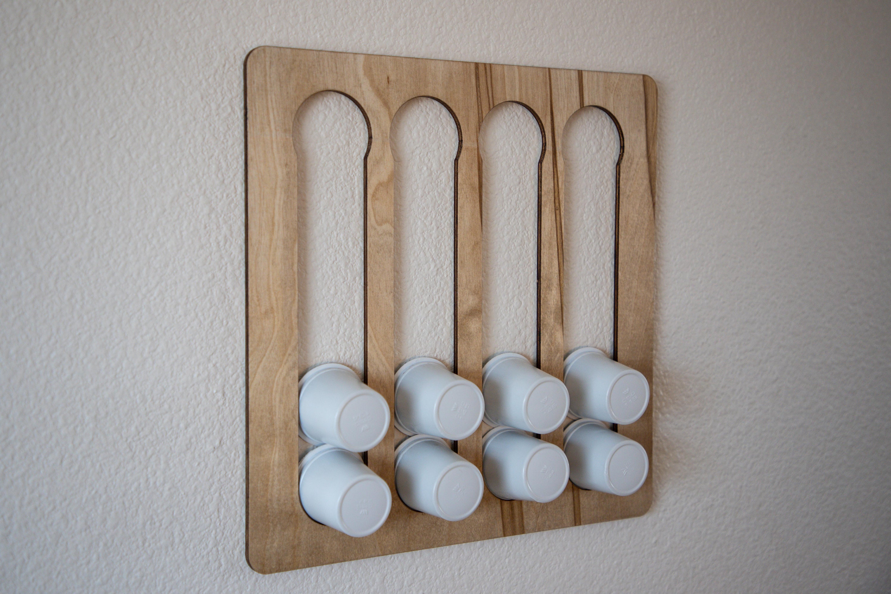 4 slot Wall Mounting Kcup Holder Laser Cut Keurig Coffee Etsy