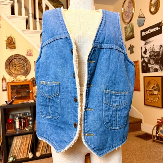 Vintage Wrangler Wrapid Transit Denim Sherpa Line… - image 2