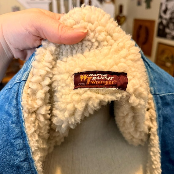 Vintage Wrangler Wrapid Transit Denim Sherpa Line… - image 4