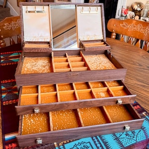 Vintage 1950 Wood Jewelry Box - Etsy