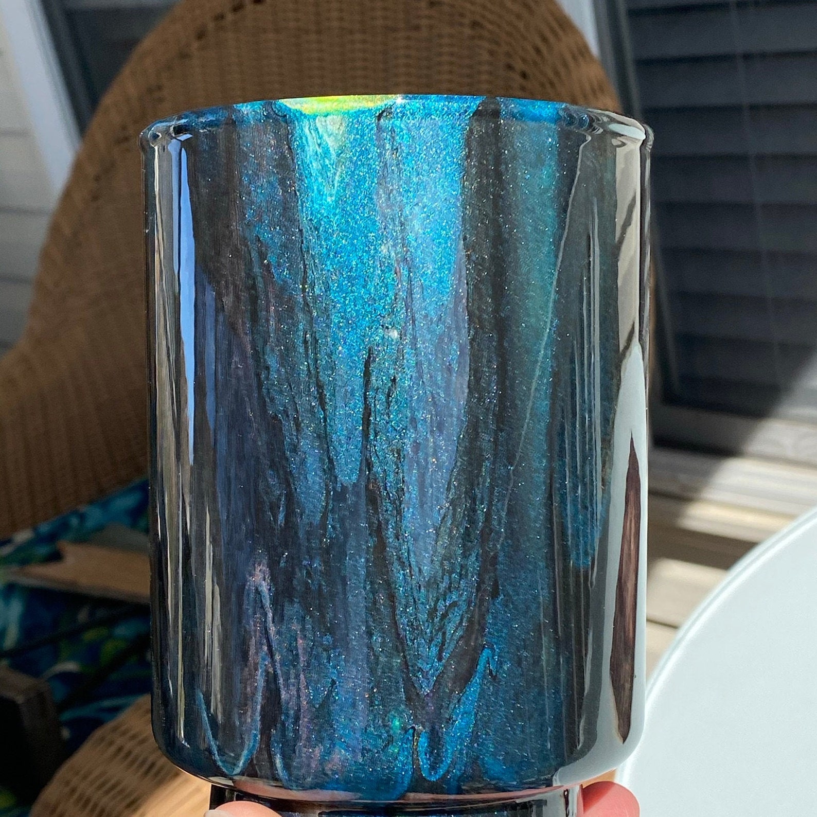 Vase Acrylic pour vase acrylic pour on glass vase flower Etsy