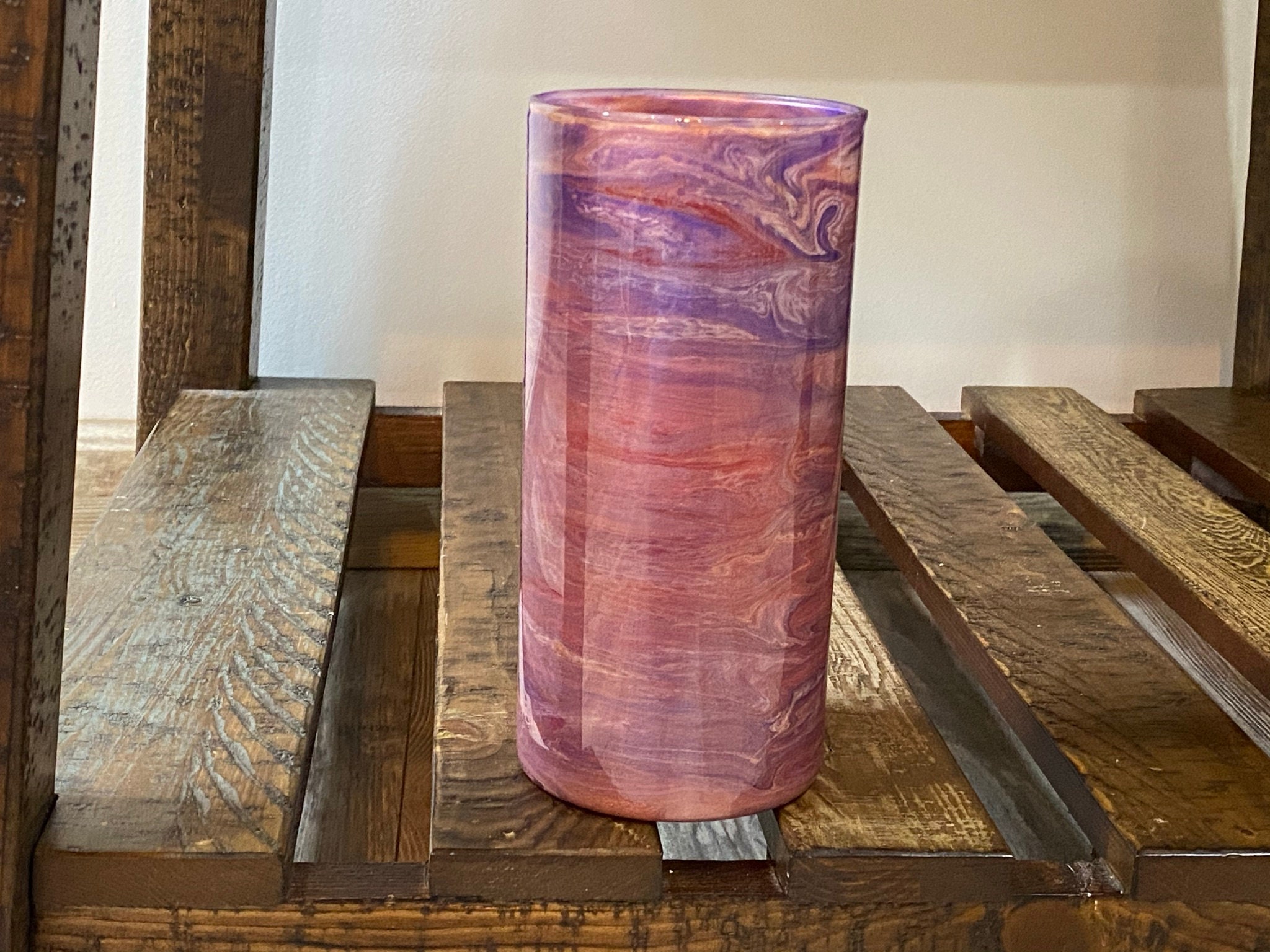 Vase Acrylic pour vase acrylic pour pour on glass vase Etsy