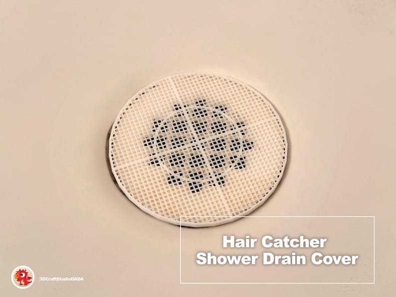 Hair Catcher Shower Drain Cover Set | 3D Printed Drain Protector | Anti-clog Shower Strainer ...