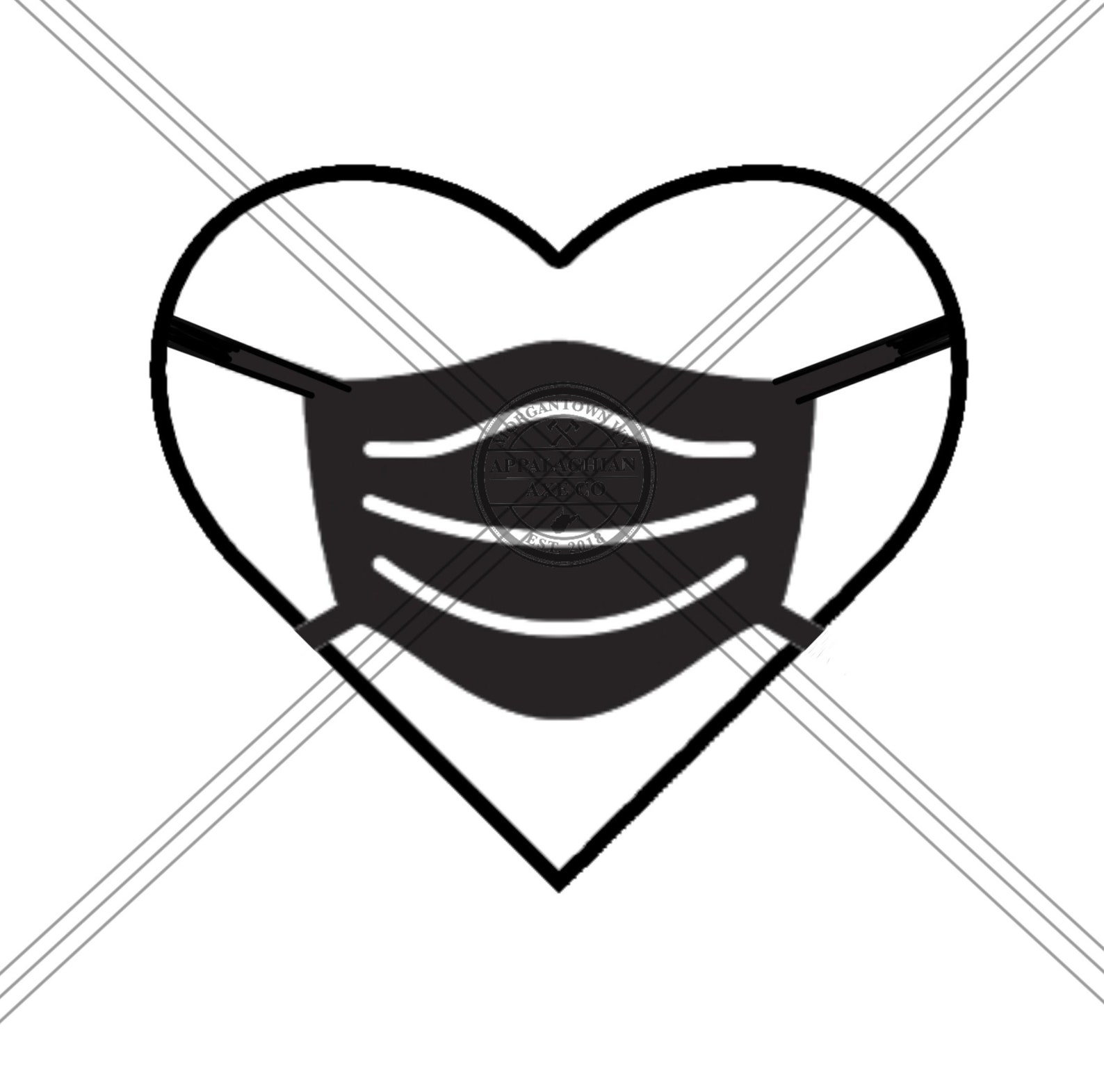 Heart With Mask Design Hand Drawn Svg PNG JPG GIF Bmp Etsy