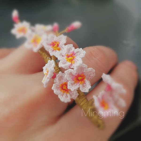 romantique fleurs de cerisier  micro crochet