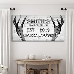 Farmhouse Canvas Sign, Family Last Name Wall Art, Farmhouse Wall Decor, Large Canvas Print, Framed Last Name Sign, Homestead Canvas Wall Art