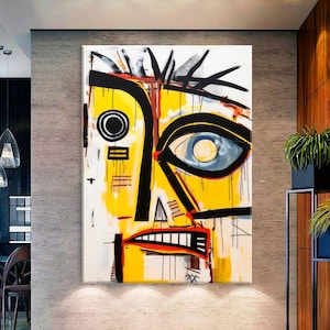 Abstract Art, Modern Canvas Wall Art Living Room Decor, Abstract Face Art, Framed Canvas Print, Extra Large Wall Art