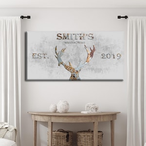 Family Name Wall Art, Custom Name Sign Canvas Print, Farmhouse and Living Room Decor, Farmhouse Canvas Wall Art, Large Last Name Sign