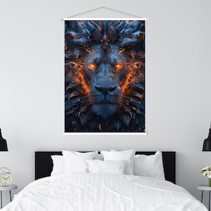 Lion Wall Art Hanger, Lion Art Canvas Wall Art Woonkamer Decor, Wild Animal Art, Animal Portrait Canvas Print, Extra Large Wall Art