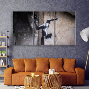 Banksy Ukraine Art, Street Art Canvas, Modern Home Decor, Banksy Wall Print, Large Framed Wall Art, Graffiti Canvas Print