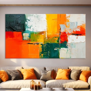 Style of Jackson Pollock Canvas Wall Art Print, Abstract Wall Art Living Room, Style Jackson Pollock Canvas Print, Extra Large Wall Art
