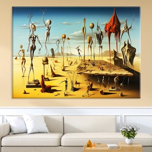 Stil von Salvador Dali Leinwand Wandkunst Wohnzimmer Dekor, surrealistische Kunst, abstrakte Kunst Leinwanddruck, extra große Wandkunst