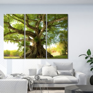 Forest Canvas Wall Decor, Tree Art Print, Landscape Painting, Tree Home and Office Decor, Modern Artwork, Extra Large Wall Art