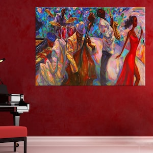 Jazz Wall Art, Music Canvas Print, Living Room and Music Room Decor, Extra Large Wall Art, Jazz Print, Abstract Canvas Art