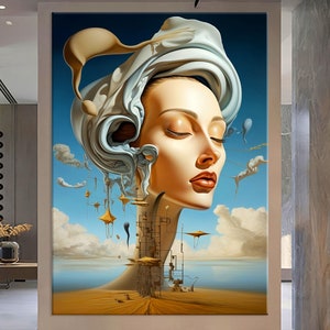Surreale Kunst im Stil von Salvador Dali Leinwand Wandkunst Wohnzimmer Dekor Surrealismus Leinwand Druck