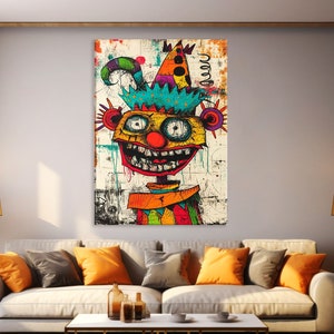 Abstract Face Art Canvas Wall Art Living Room Decor, Contemporary Art, Modern Canvas Print, Extra Large Wall Art