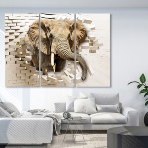 Canvas Wall Decor, Elephant Art Print, Animal Canvas Decor, Elephant Photography Canvas Prints, Large Wall Art, Home and Office Wall Decor