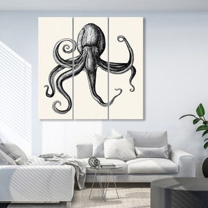 Octopus Canvas Wall Decor, Animal Art Prints, Nautical Home and Office Decor, Quirky Animal Art, Octopus Canvas Print, Animal Photography