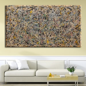 Jackson Pollock Canvas Print, Abstract Wall Art, Home and Living Room Decor, Jackson Pollock Number 1, Extra Large Canvas Wall Art