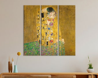 Gustav Klimt The Kiss Canvas Print, Classical Wall Art, Home Living Room Decor, Famous Painting, Framed Canvas Print, Gustav Klimt Wall Art
