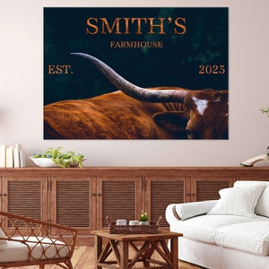 Farmhouse Canvas Sign, Family Last Name Wall Art, Farmhouse Wall Decor, Large Canvas Print, Framed Last Name Sign, Homestead Canvas Wall Art