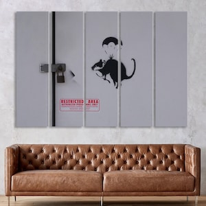 Banksy Canvas Art, Street Graffiti Art Print, Modern Home Decor, Banksy Wall Print, Large Framed Wall Art Set