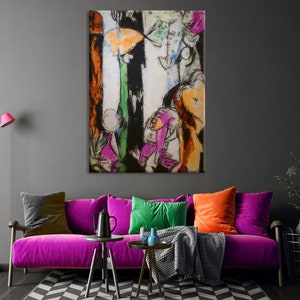 Jackson Pollock Canvas Art, Abstract Wall Print, Home and Living Room Decor, Famous Painting Canvas Print, Extra Large Wall Art