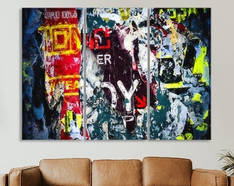 Modern Graffiti Art Print, Abstract Street Canvas Wall Decor, Home Decor, Colorful Graffiti Urban Canvas Print, Large Wall Art Set