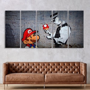 Banksy Canvas Art, Street Graffiti Art Print, Modern Home Decor, Banksy Wall Print, Large Framed Wall Art Set